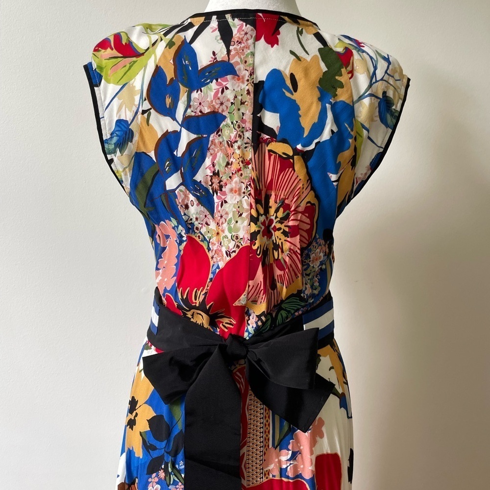 SFIZIO Colorful Floral Maxi Dress Size L Tall Sleeveless - Picture 6 of 10